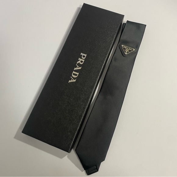 Prada Black Men's Tie - Picture 1 of 8